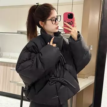 Cotton clothes women s short 2024 winter new design sense niche small Korean ins student bread clothes jacket tide S белый