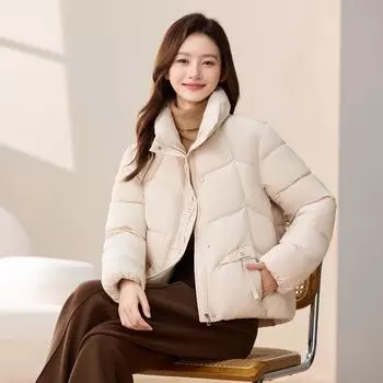 Cotton Clothing Fashion Stand Collar Cotton Jacket Women s Short New Winter Small Bread Jacket Thick Jacket M