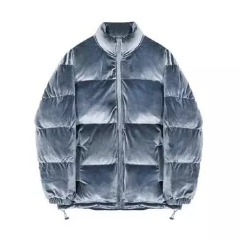 Cotton Coat Men s Winter Korean Style Loose Thickened Bread Coat Stand Collar Cotton Jacket Warm Cotton Coat M чёрный