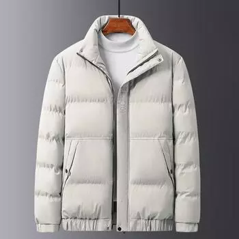 Cotton Coat Men s Winter Men s Cotton-padded Jacket Casual Warm Men s Loose Stand-up Collar Down Cotton Coat Thickened Coat Trendy M