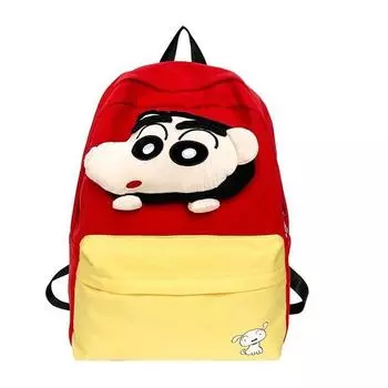 Cotton Crayon Shinchan Print Backpack Versatile Bag With Nylon Material Kids For Small