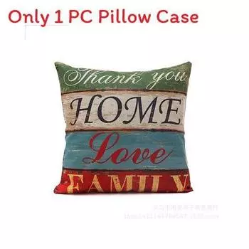 Cotton Cushion Cover Printed Letters Retro Mixed Sofa Pillow Furnishing Home LOVE HOME
