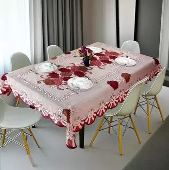Cotton Dining Table Cloth 6 Seater - 60x90 Inch Cover - Durable Table Protector Cloth - Dining Table Cover Onesize