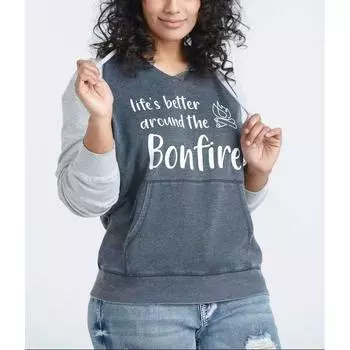 Cotton Elastic Brushed Printing Fashion Plaid Hooded Sweatshirt Contrast Color printing XS