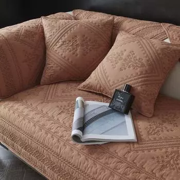Cotton Embroidered Sofa Cushion Four Seasons Universal Non-Slip Dustproof Anti-Scratching Sofa Cover Full Cover Cloth 70*70cm
