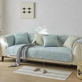 Cotton Embroidered Sofa Mat Cover Living Room Nordic Geometric Universal Sofa Slipcover Non-Slip Bohemia Couch Cushion Towel 70x70cm 1pcs