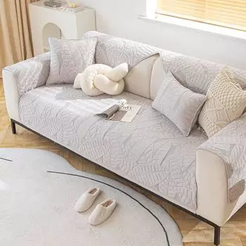 Cotton Fabric Non Slip Sofa Cushion All Year Round Neutral Pure Cotton Cover Cloth Creamy-white Washed Export 2025 New Arrival Cushion Dafu Leaf ~ Grey 45 45cm pillow case
