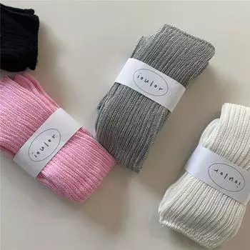 Cotton JK Solid Color Japanese Style Socks Women Knitted Stockings Pile Socks Autumn Winter Socks белый