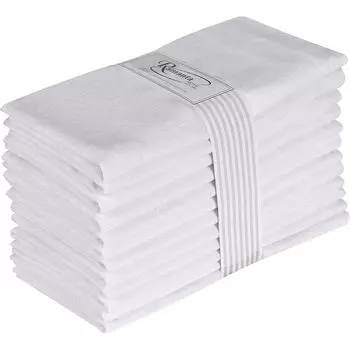 Cotton-Linen Napkins Classic Simple Fabric Napkin Wedding Western Restaurant For Home Napkin [Cross-Border Supply]] White 45 * 45cm