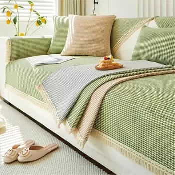 Cotton Linen Sofa Cushion Four Seasons Universal Non-Slip Sofa Cover Cloth Modern Simple Sofa Cover Cover Cushion 70-70cm