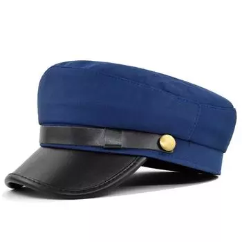 Cotton Navy Hat Beret Cap Metal Buckle Eightangle Flat Top Sun Casual Protect