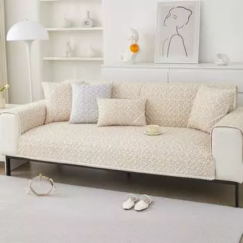 Хлопковая нескользящая подушка для дивана, ткань для подушки, простой корейский стиль, маленькое свежее полотенце для дивана, двойной чехол для дивана, универсальный для всех сезонов 70*70cm