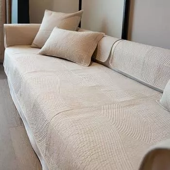 Cotton Non Slip Washed Neutral Retro Cover Towel Leather Sofa FL Shea. Khaki 30*50cm double-sided pillowcase