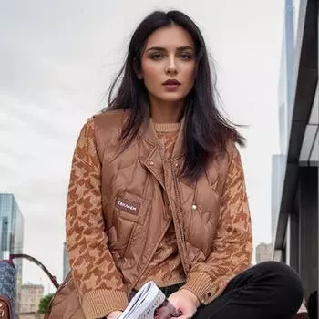 cotton-padded vest women s autumn and winter outer vest European goods 2024 new popular high-end fashion women s vest tide L хаки