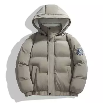 Cotton-padded Winter Men s American Street Hooded Cotton-padded Jacket, Trendy and Versatile Down-padded Jacket, Student Jacket L