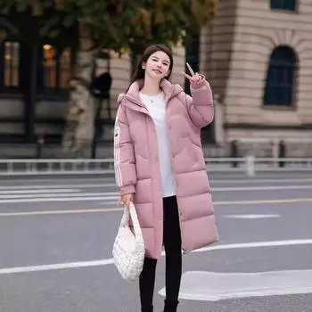 Утепленная женская хлопковая одежда средней и длинной длины с капюшоном, теплая, 24 зимних новых цвета, подходящая по цвету одежда для хлеба M90-120j