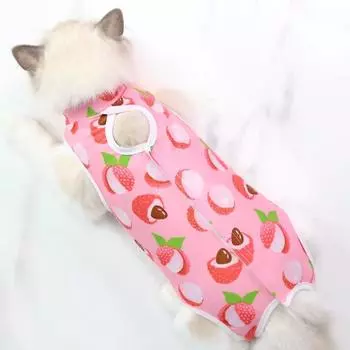 Cotton Pet Surgery Rehabilitation Clothing Post-Operative Cat Clothes Cat Recovery Protection Suit Kitten Vest Cat Accessories S