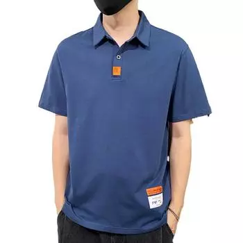 Хлопковая рубашка-поло, мужская летняя свободная футболка с короткими рукавами и лацканами M белый