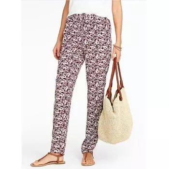 Cotton Print High Waist Pocket Tether Fashion Pencil Pants Fic + Red XS