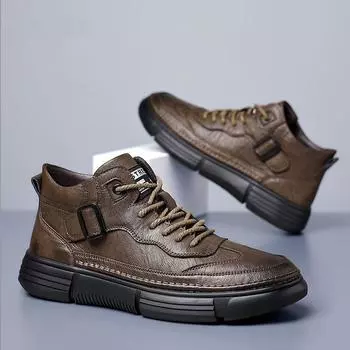 Cotton shoes men s 2024 autumn and winter new sports and leisure high-top men s velvet thickened warm snow boots tide 38