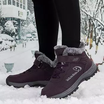 Cotton shoes men s and women s winter velvet warm thickened elderly shoes non-slip middle-aged and elderly walking shoes high-top snow boots 36