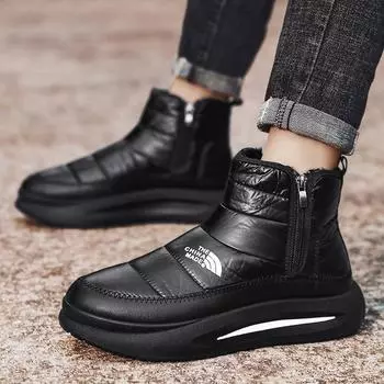 Cotton shoes men s winter velvet warm Northeast snow boots men s casual waterproof and non-slip bread high-top down men s shoes 39