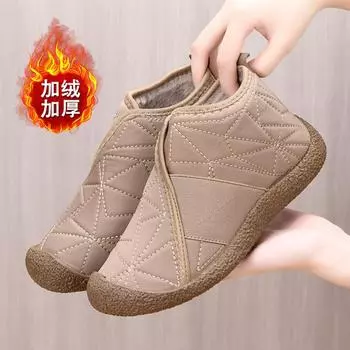 Cotton Shoes Women s 2025 Winter New Flat Boots Fleece Thickened One Pedal Fashion Casual Short Snow Boots 35