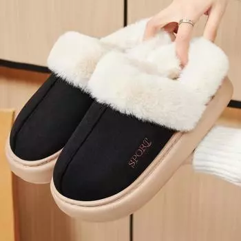 Cotton shoes women s cotton slippers snow boots thickened cotton boots versatile women s boots warm boots 36/37 чёрный