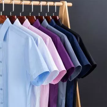 Рубашка из хлопка с короткими рукавами и простым переплетением S