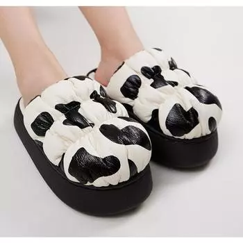 Cotton Slippers Fashionable Thick Soled Cute Slippers Plush Slippers 36-37