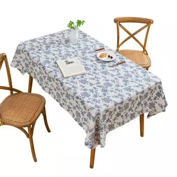 Cotton Small Round Table Cloth Blue 150/120/140*140/140*180/140*200 CM Table Cloth Circle/Square Vintage Blue Tea Several Covers