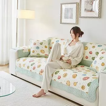 Cotton Sofa Cover for Living Room, Splicing, Decorative, Dustproof, Flower Pattern, Couch Covers, Household Decor, 3 Seater 70X70CM