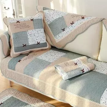 Cotton Sofa Covers Four Seasons Sofa Towel Fabric Seat Cushion Backrest Towel Simple Modern Couch Cover Non-slip Sofa Bed Cover 50x50cm chair mat