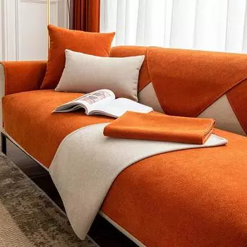 Cotton Sofa Cushion Four Seasons Universal Non-Slip Cushion Nordic Simple Combination Linen Sofa Cover All Inclusive Backrest Towel 70*70