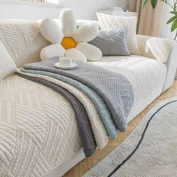 Cotton Sofa Cushion Simple Modern Seat Cushion Non-Slip Sofa Cover Four Seasons Universal Cover Cloth Light Luxury 70*70