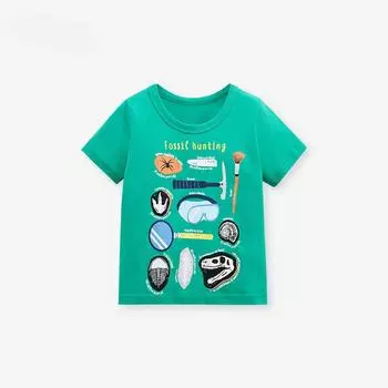 Cotton T-shirt Cartoon Summer Boy s T-shirt Children s base cotton breathable short sleeve children s T-shirt 90cm