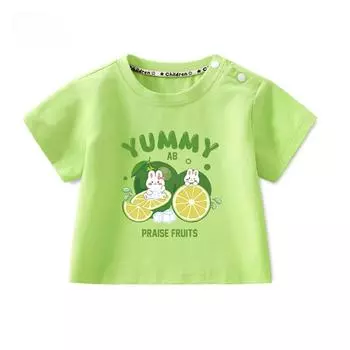 Футболка детская хлопковая с коротким рукавом детская футболка класса А с круглым вырезом и принтом детская модная летняя футболка 90cm