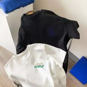 Хлопковая футболка мужская белая с круглым вырезом с коротким рукавом, летняя модная брендовая свободная рубашка, верхняя одежда S