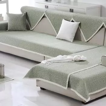 Хлопковая нить старая грубая ткань нескользящее полотенце для дивана простая накидка для дивана в гостиную летняя однотонная тканая подушка для дивана 50*70