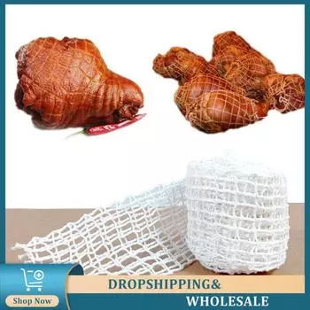 Cotton Thread Packing Net Sleeve Elastic Ham Sausage Meat Cooking Kitchen Net Bag Meter Cotton Barbecue Net Hot Dog Sausage
