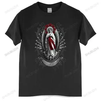 Хлопковая футболка унисекс, топы с круглым вырезом, унисекс, футболка Santa Muerte, футболка Lady of Holy Death, футболка с мексиканским черепом, футболка унисекс, евро размер L