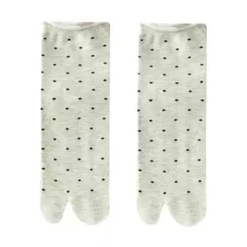 Cotton Two Toe Tube Socks Dots Mid-calf Socks Breathable Separate Toe Socks for 2Pairs Women 2Pairs Light Grey