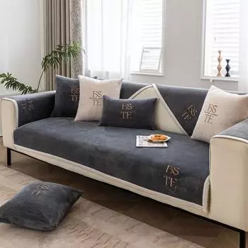 Подушка для дивана из хлопкового бархата Four Seasons Universal, нескользящая толстая высококачественная кожаная подушка для дивана, чехол для спинки, полотенце 70*70cm