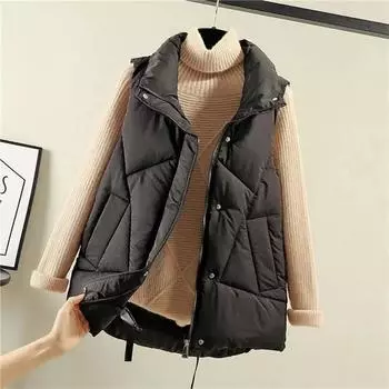 Cotton Vest Women s Autumn and Winter Fashion Trend Vest Plus Size Western Style All-match Vest Jacket XXXXL