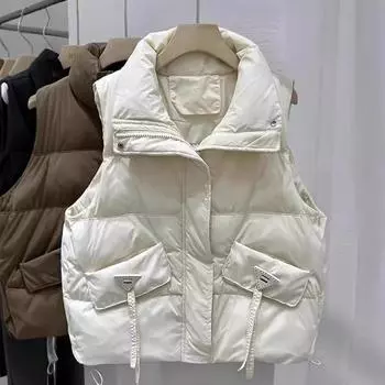 Хлопковый жилет женский осенне-зимний дизайн, новый однотонный индивидуальный теплый жилет без рукавов, жилет, куртка для мужчин M белый