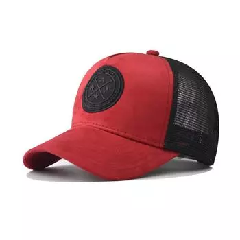 Cotton With Cap Embroidered Geometric Design Sun Protection Hat For Use Daily Red