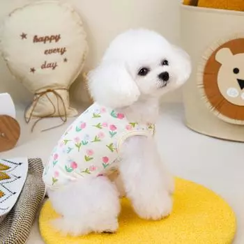 Cotton yarn pet cat dog clothes small puppy Pomeranian vest vest spring autumn winter clothing S