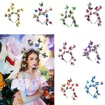 Coucoland Бабочка Очарование Шляпа Монарх Бабочка Оголовье Корона Чаепитие Хэллоуин Костюм Головной Убор красный