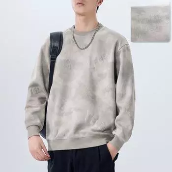 Counter High-End Retro Pad-Dye Printing Heavy CWEEK CREAM свитер мужской весенне-осенний американский повседневный топ мужская одежда M чёрный