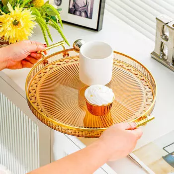 Настольная фруктовая чаша, сервировочное блюдо, круглый поднос для хранения в ресторане оранжевый